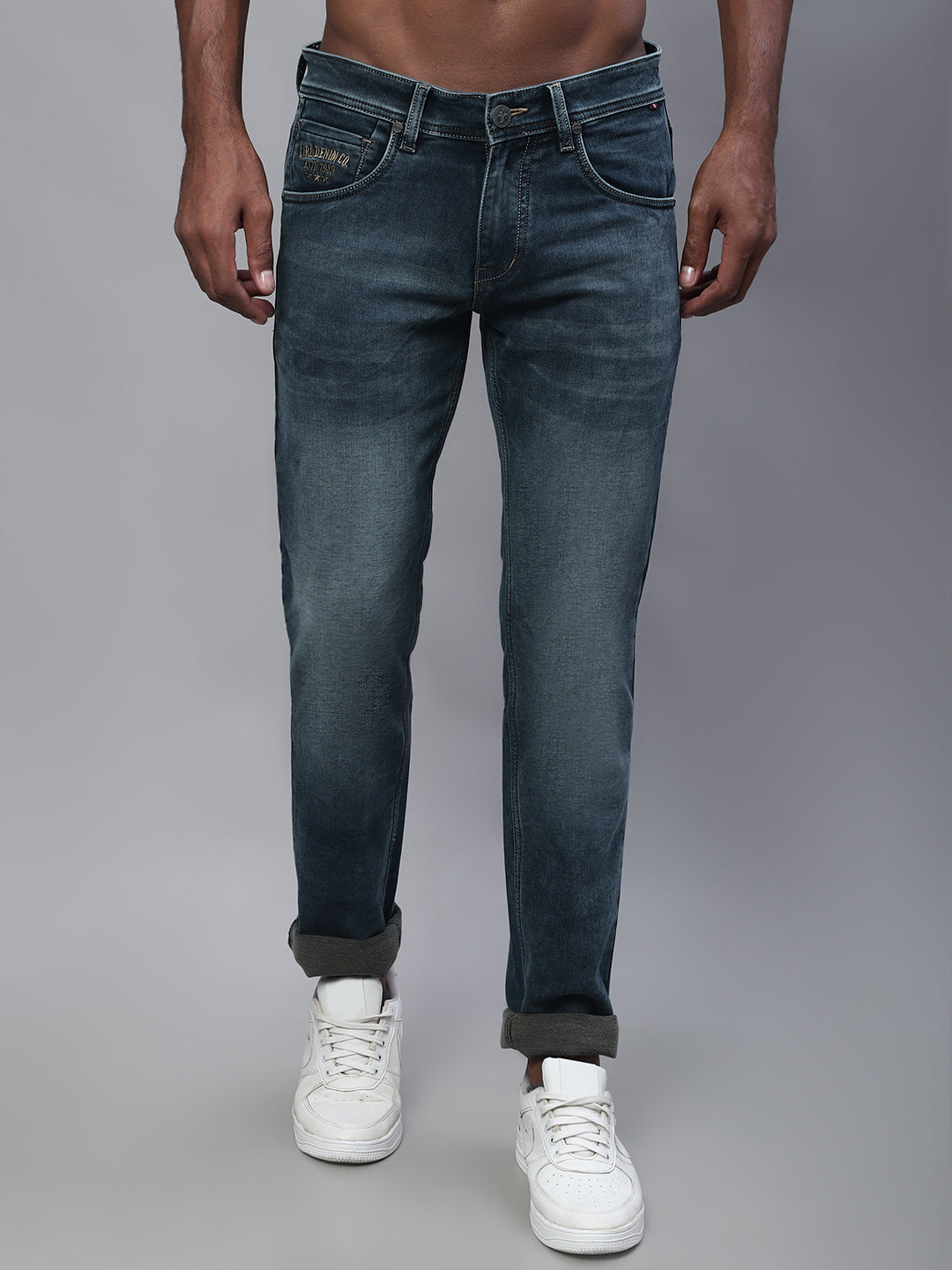 Buy HERE&NOW Men Green Slim Fit Light Fade Stretchable Jeans - Jeans for  Men 15324802 | Myntra