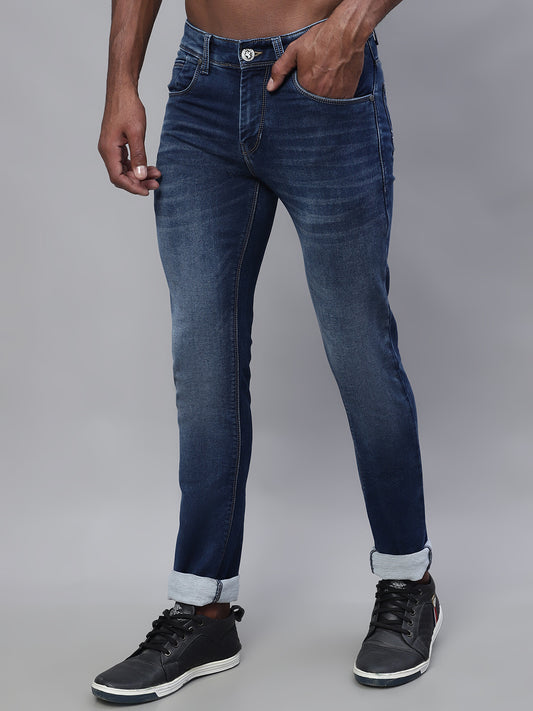 Cantabil Men Dark Mercerised Jeans (7114274537611)
