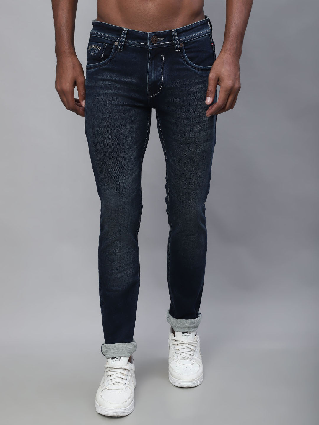 Cantabil Men Dirty Blue Jeans (7114296819851)