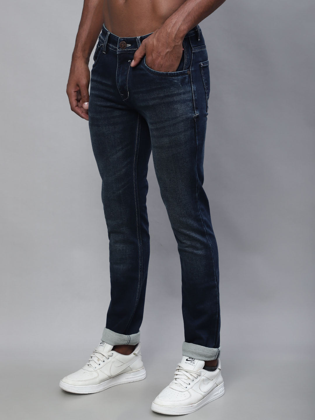 Cantabil Men Dirty Blue Jeans (7114296819851)