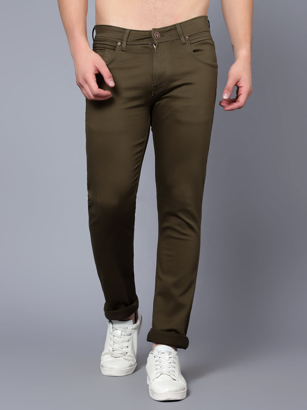 Cantabil Men Sage Green Jeans