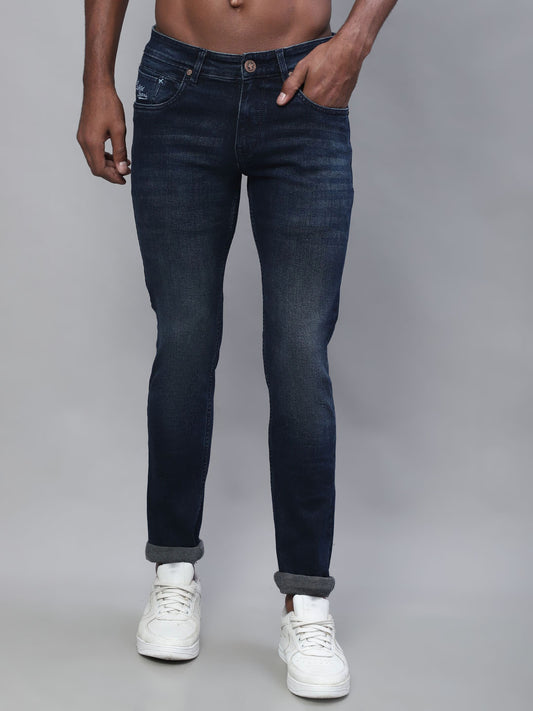 Cantabil Men Dark Carbon Blue Jeans (7114274144395)
