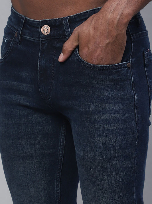 Cantabil Men Dark Carbon Blue Jeans (7114274144395)