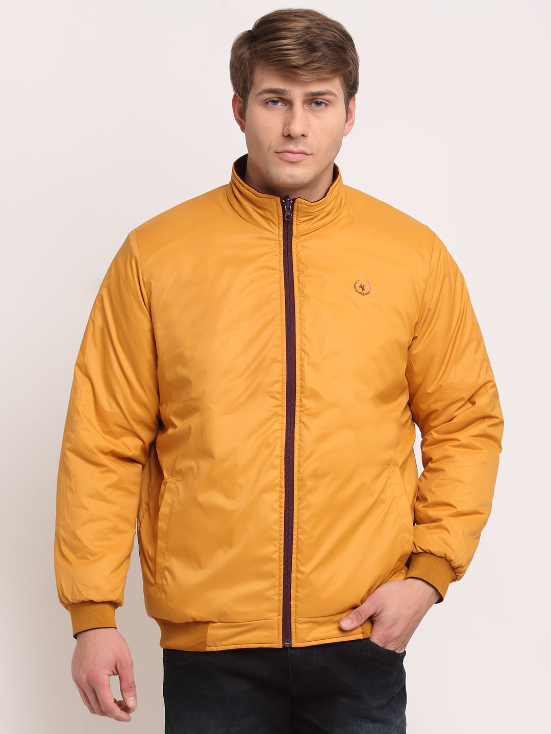 Cantabil Men's Wine & Mustard Reversible Jacket (6710388457611)