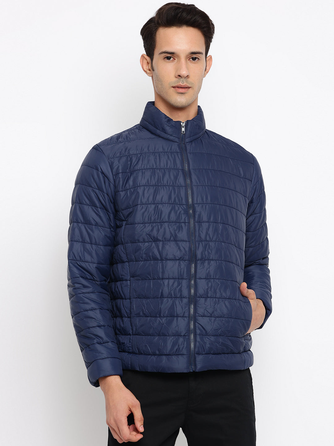 Cantabil Men Ink Blue Jacket (7046629097611)