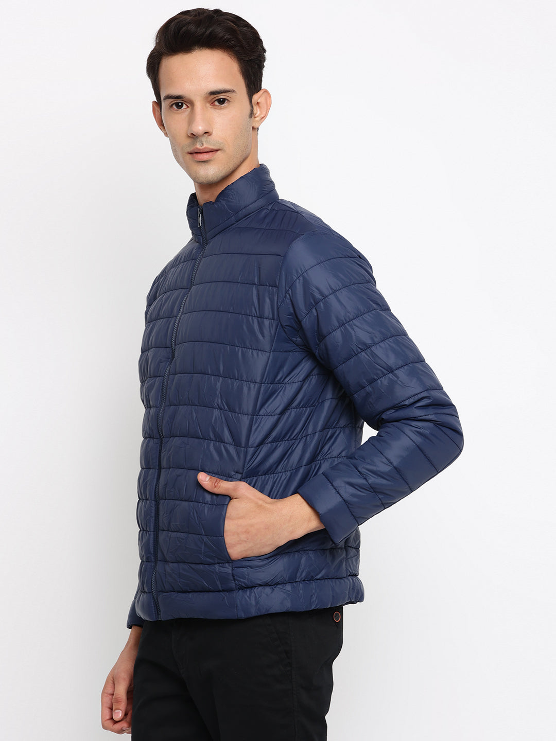 Cantabil Men Ink Blue Jacket (7046629097611)