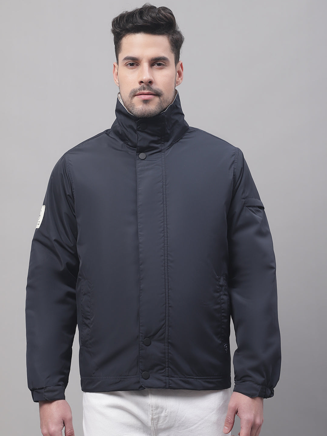 Cantabil Navy Blue Jacket Without Hood Men Navy Blue Jacket – Cantabil
