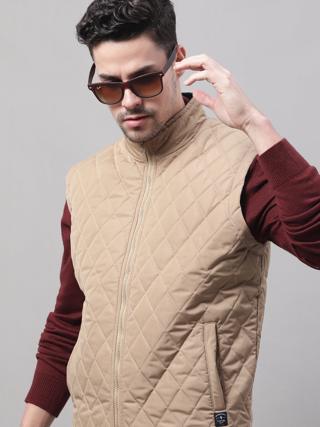 Buy Cantabil Grey Regular Fit Mock Collar Jacket for Men's Online @ Tata  CLiQ