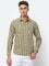 Cantabil Men Cotton Checkered Olive Full Sleeve Casual Shirt for Men with Pocket (6927870722187)