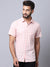 Cantabil Men Cotton Checkered Pink Half Sleeve Casual Shirt for Men with Pocket (7002603159691)