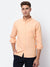 Cantabil Cotton Self Design Orange Full Sleeve Casual Shirt for Men with Pocket (6928163668107)