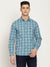 Cantabil Cotton Checkered Blue Full Sleeve Casual Shirt for Men with Pocket (6830510833803)