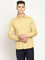 Cantabil Cotton Printed Mustard Full Sleeve Casual Shirt for Men with Pocket (6830444380299)