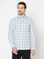 Cantabil Cotton Checkered Sky Blue Full Sleeve Casual Shirt for Men with Pocket (6816156123275)