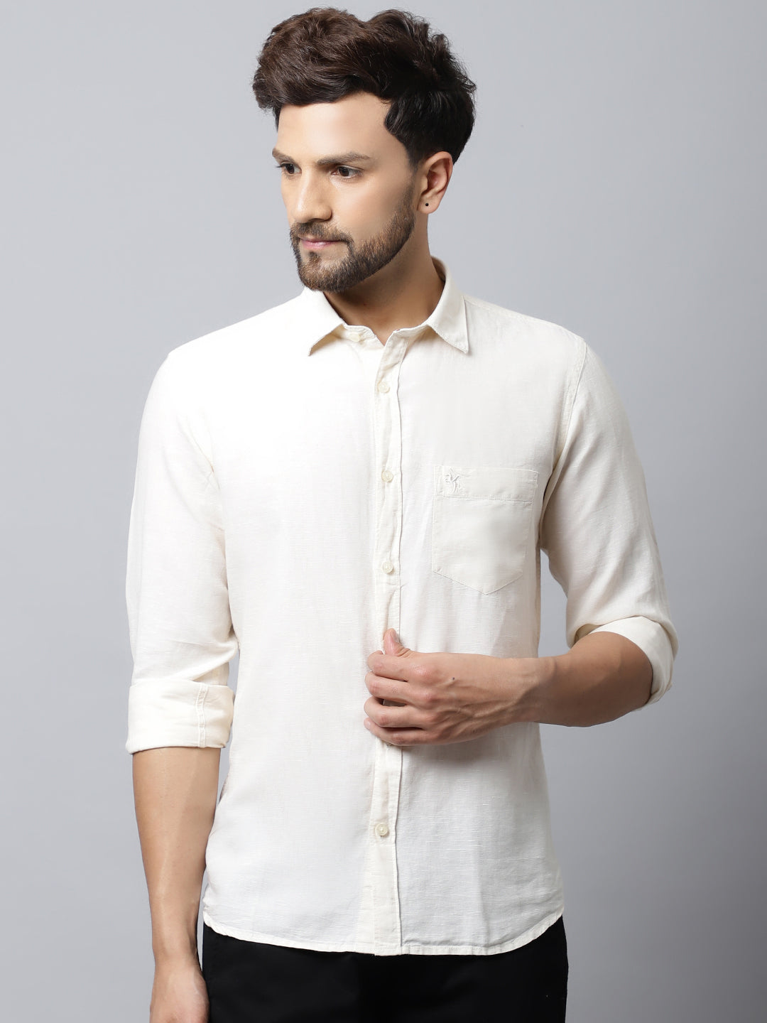 Casual Ochre Solid Shirt - Xanax