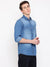 Cantabil Cotton Solid Blue Full Sleeve Casual Shirt for Men with Pocket (7067738931339)
