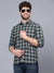 Cantabil Cotton Checkered Green Full Sleeve Casual Shirt for Men with Pocket (7089962647691)