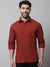 Cantabil Cotton Blend Solid Rust Full Sleeve Casual Shirt for Men with Pocket (7070771216523)