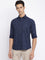 Cantabil Cotton Printed Navy Blue Full Sleeve Casual Shirt for Men with Pocket (7050475569291)