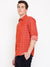 Cantabil Cotton Checkered Red Full Sleeve Casual Shirt for Men with Pocket (7067881603211)
