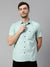 Cantabil Cotton Striped Green Half Sleeve Casual Shirt for Men with Pocket (7114263429259)
