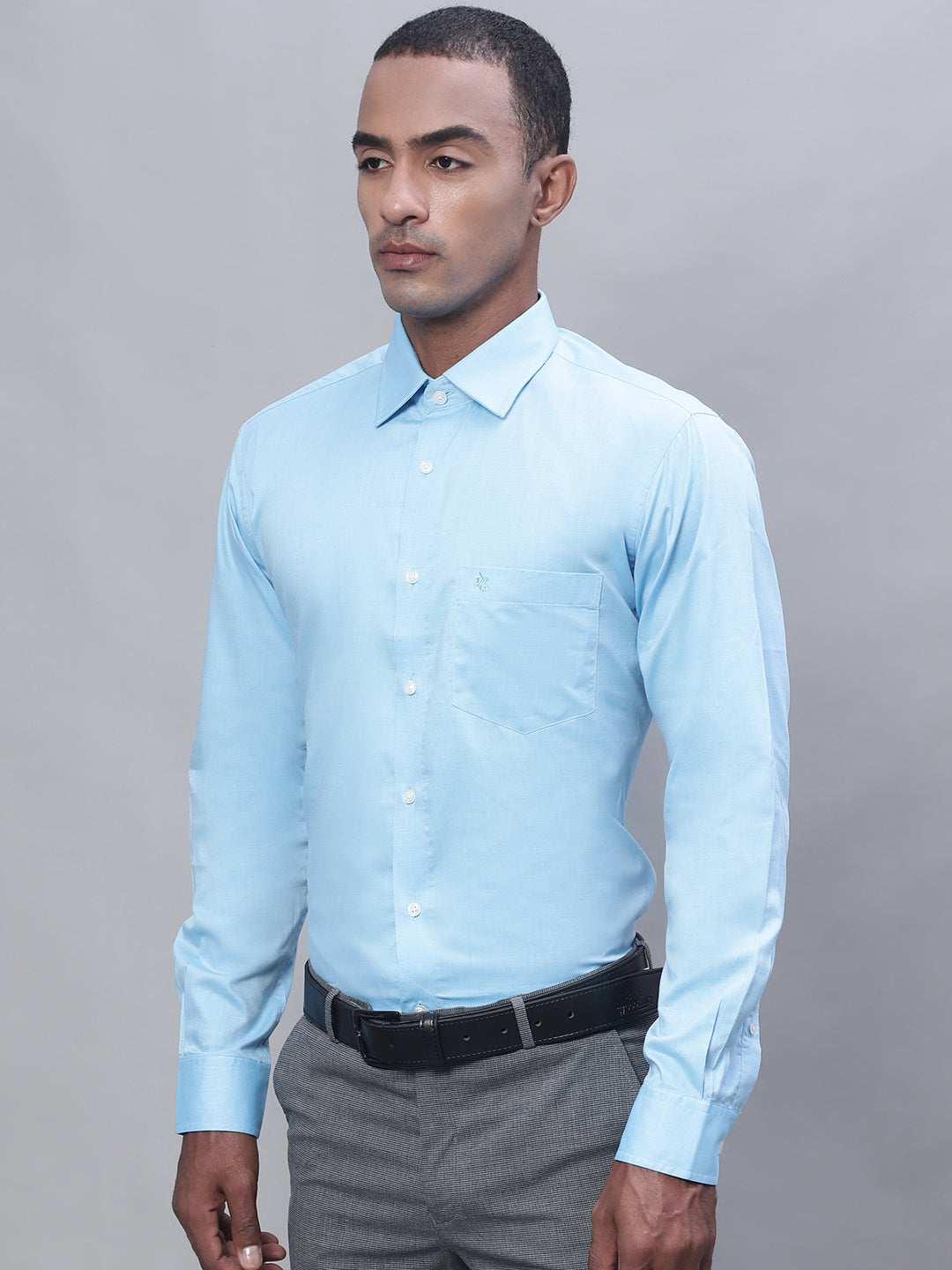 Cantabil Men Sky Blue Shirt (7113382330507)