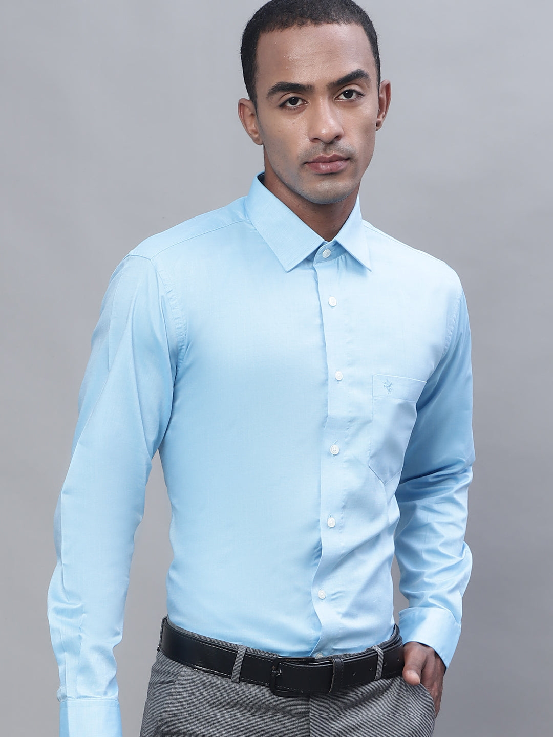 Cantabil Men Sky Blue Shirt (7113382330507)