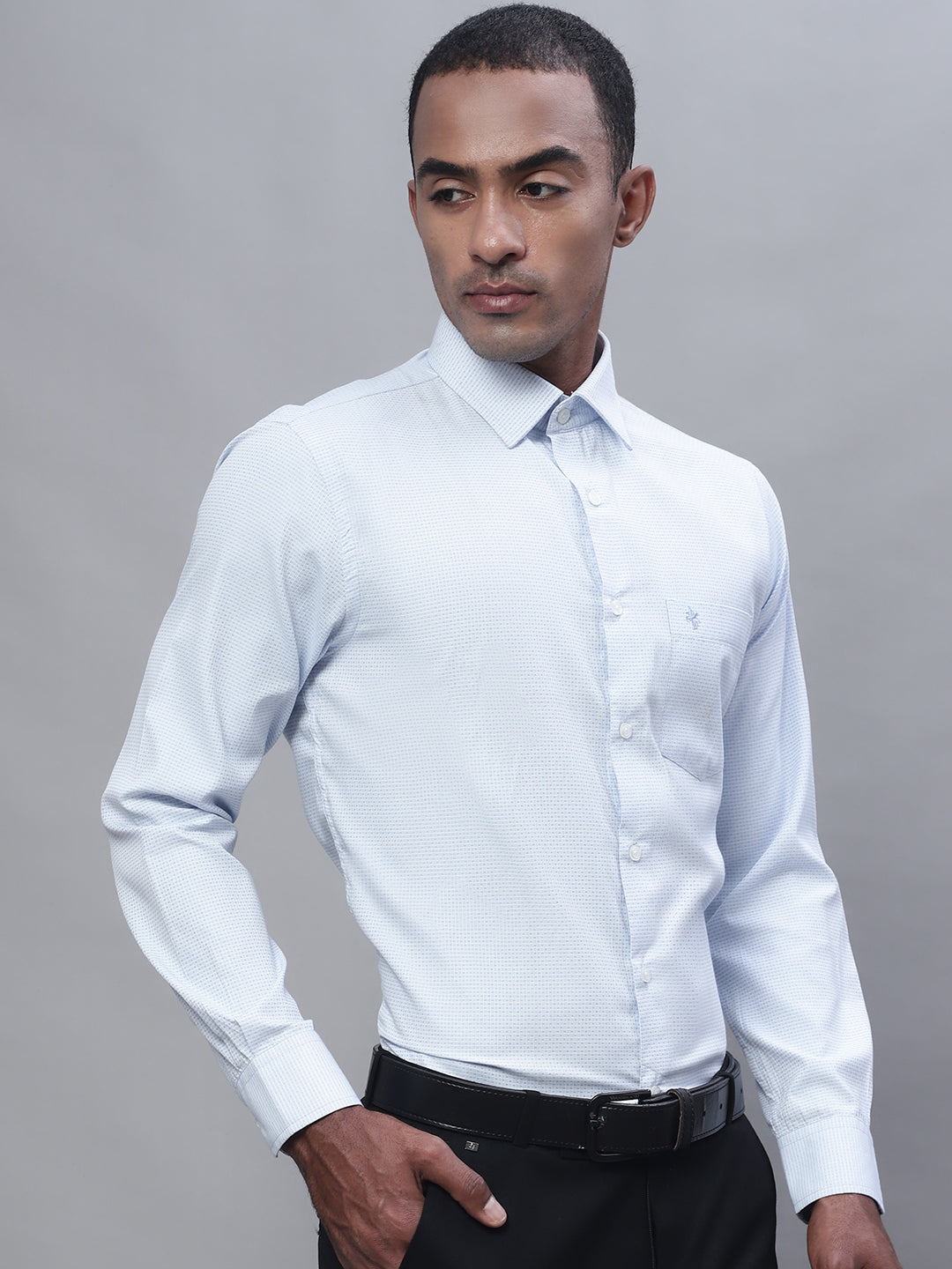 Cantabil Men Sky Blue Shirt (7113654698123)