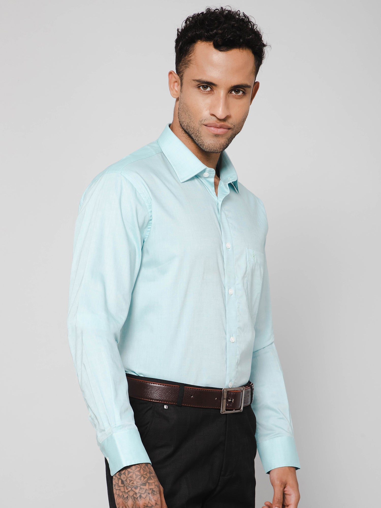 Cantabil Mens Turquoise Shirt (7114723852427)