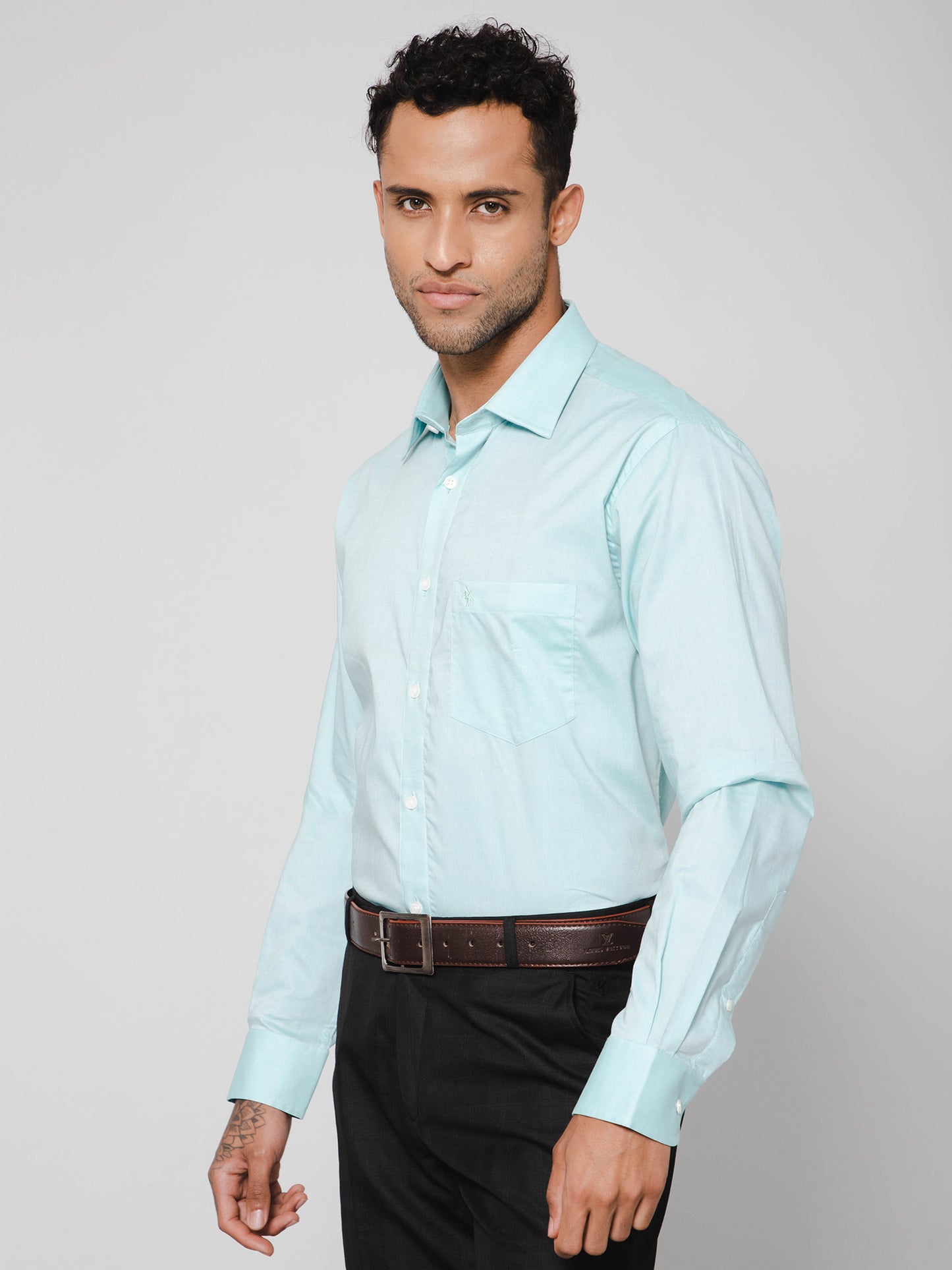 Cantabil Mens Turquoise Shirt (7114723852427)