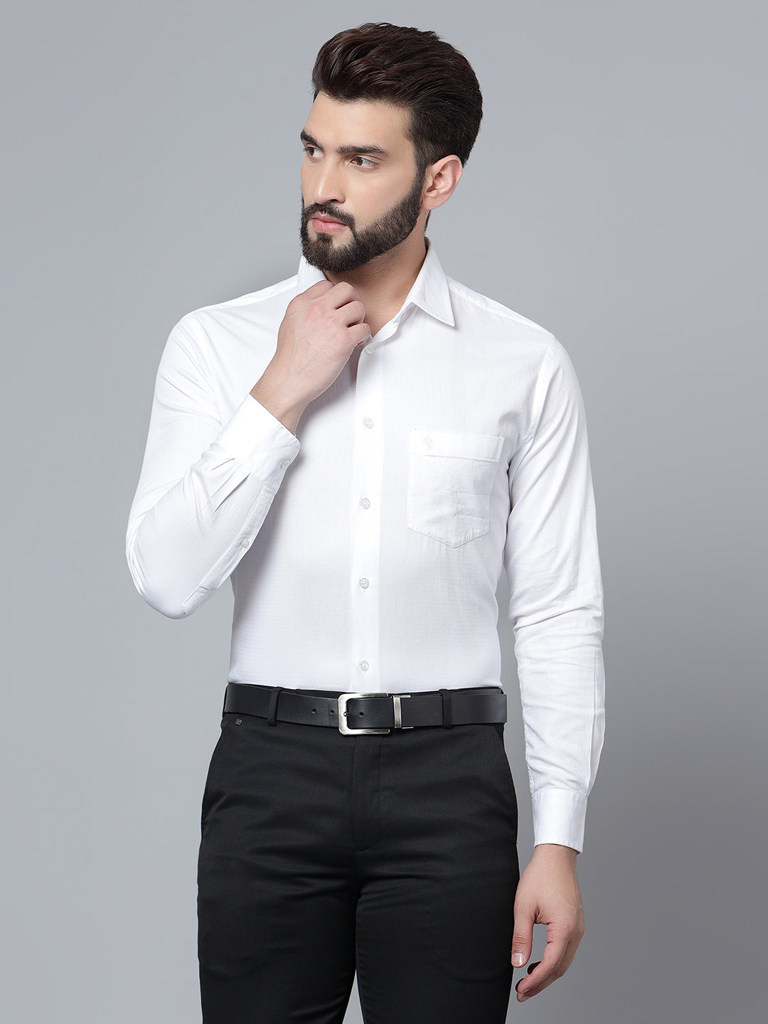 Cantabil Men White Formal Shirt (7120733044875)