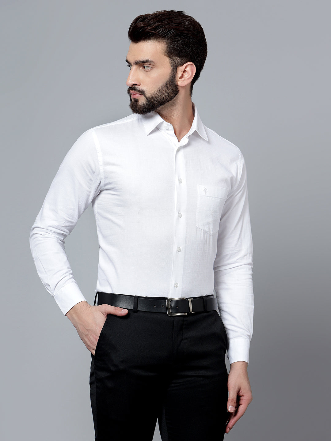 Cantabil Men White Formal Shirt (7120733044875)