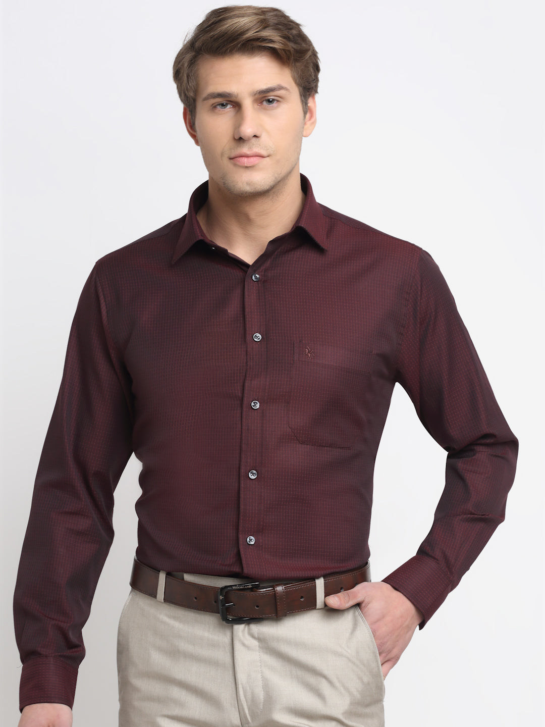 Cantabil Men's Maroon Shirt (6729731408011)