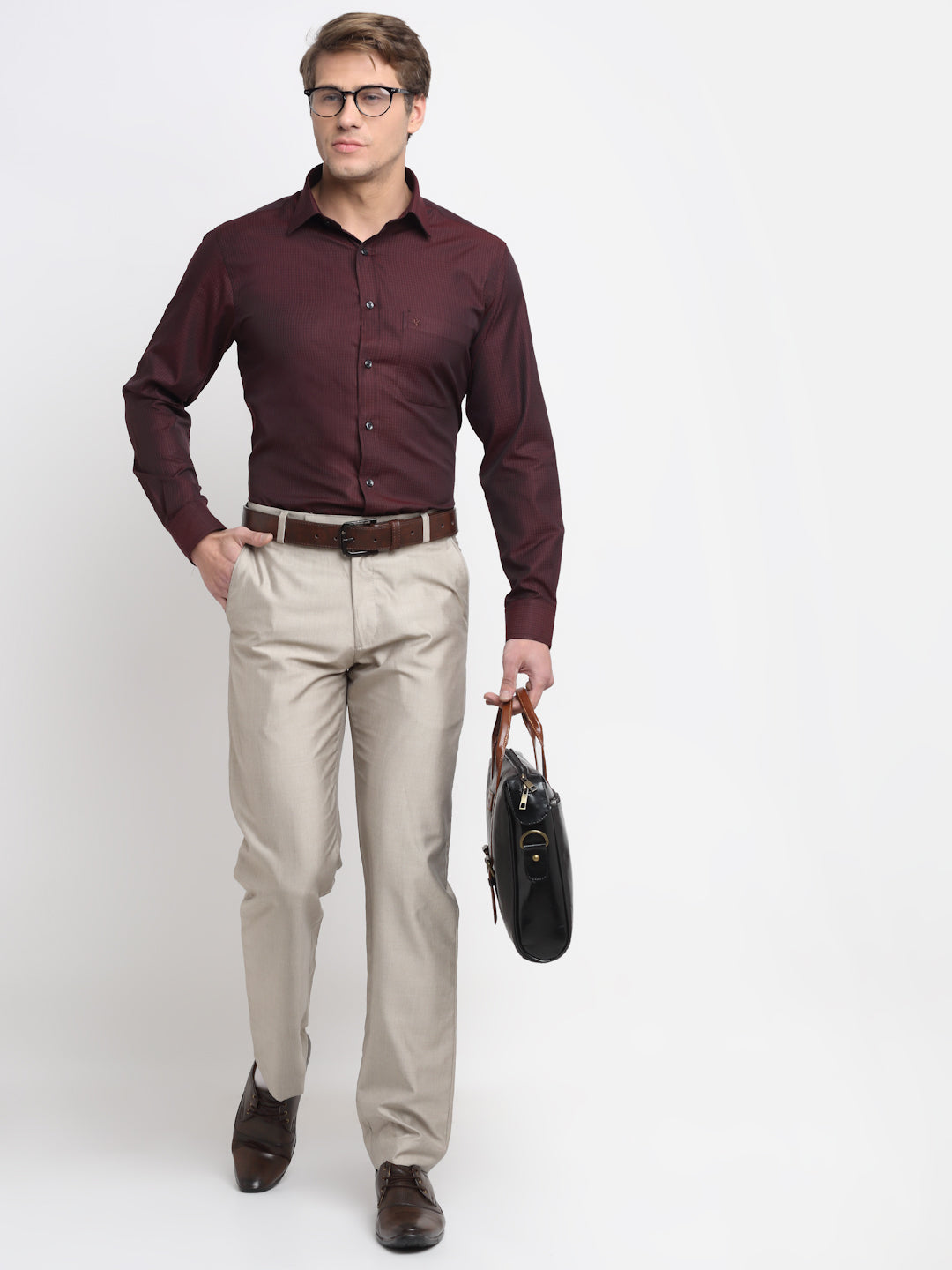 Cantabil Men's Maroon Shirt (6729731408011)