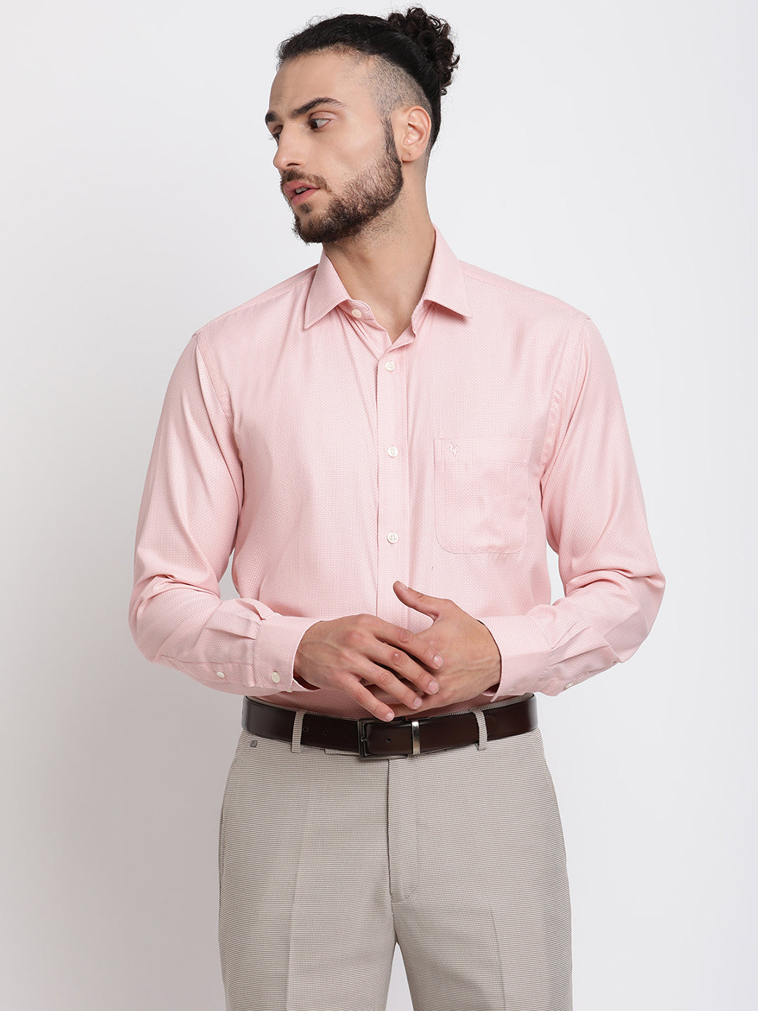 Cantabil Men's Pink Formal Shirt (6767583494283)