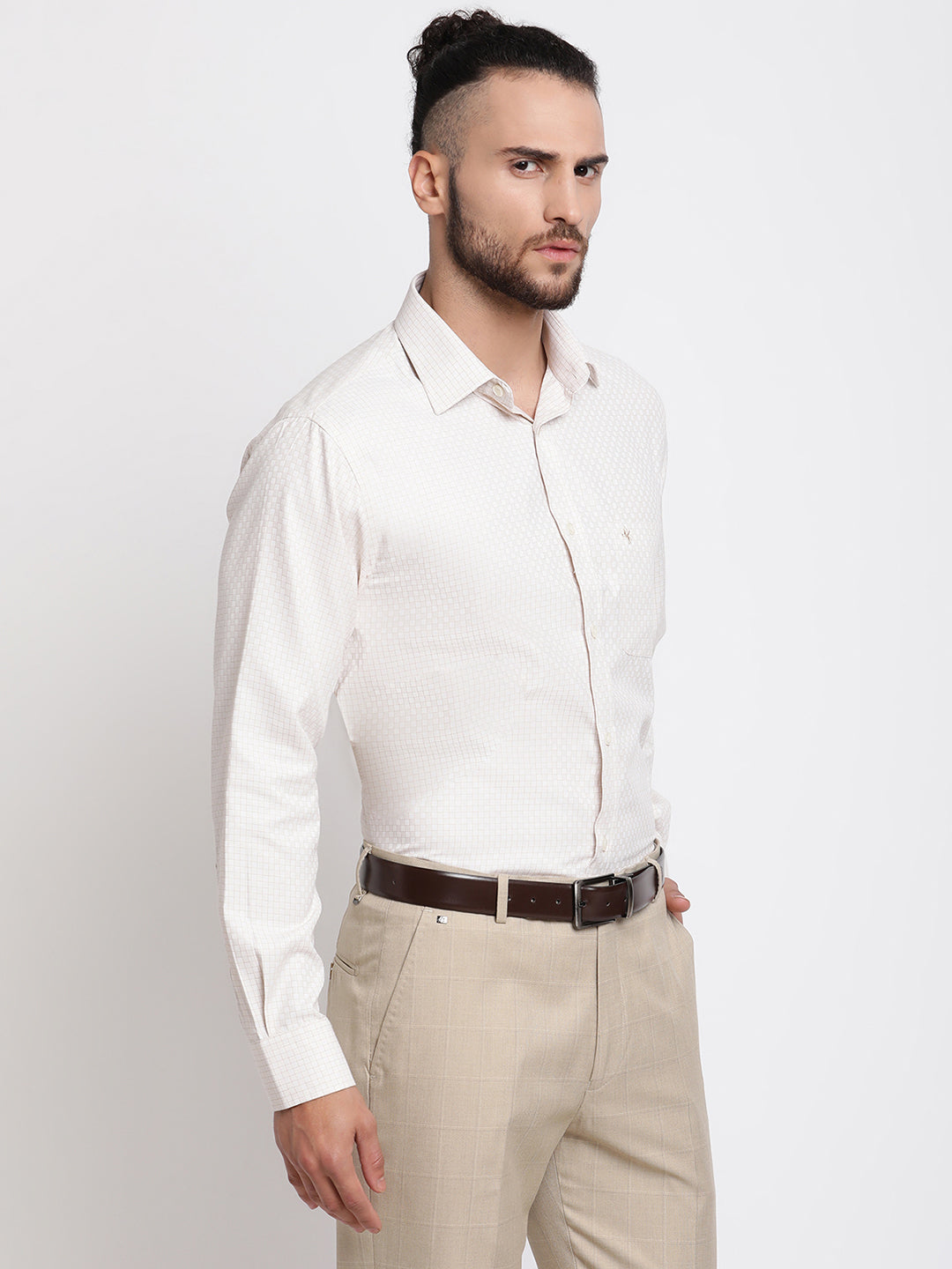 Cantabil Men's Beige Formal Shirt (6767612952715)