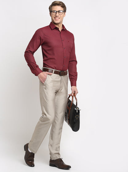 Cantabil Men's Maroon Shirt (6729738616971)