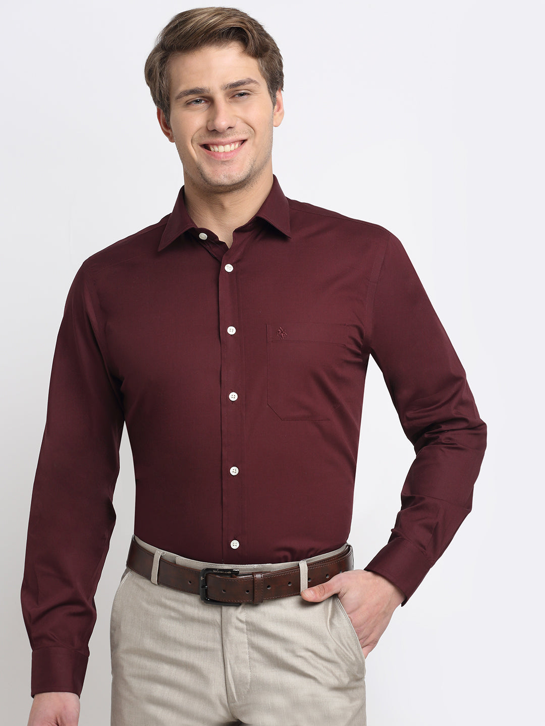 Cantabil Men's Maroon Shirt (6729743335563)