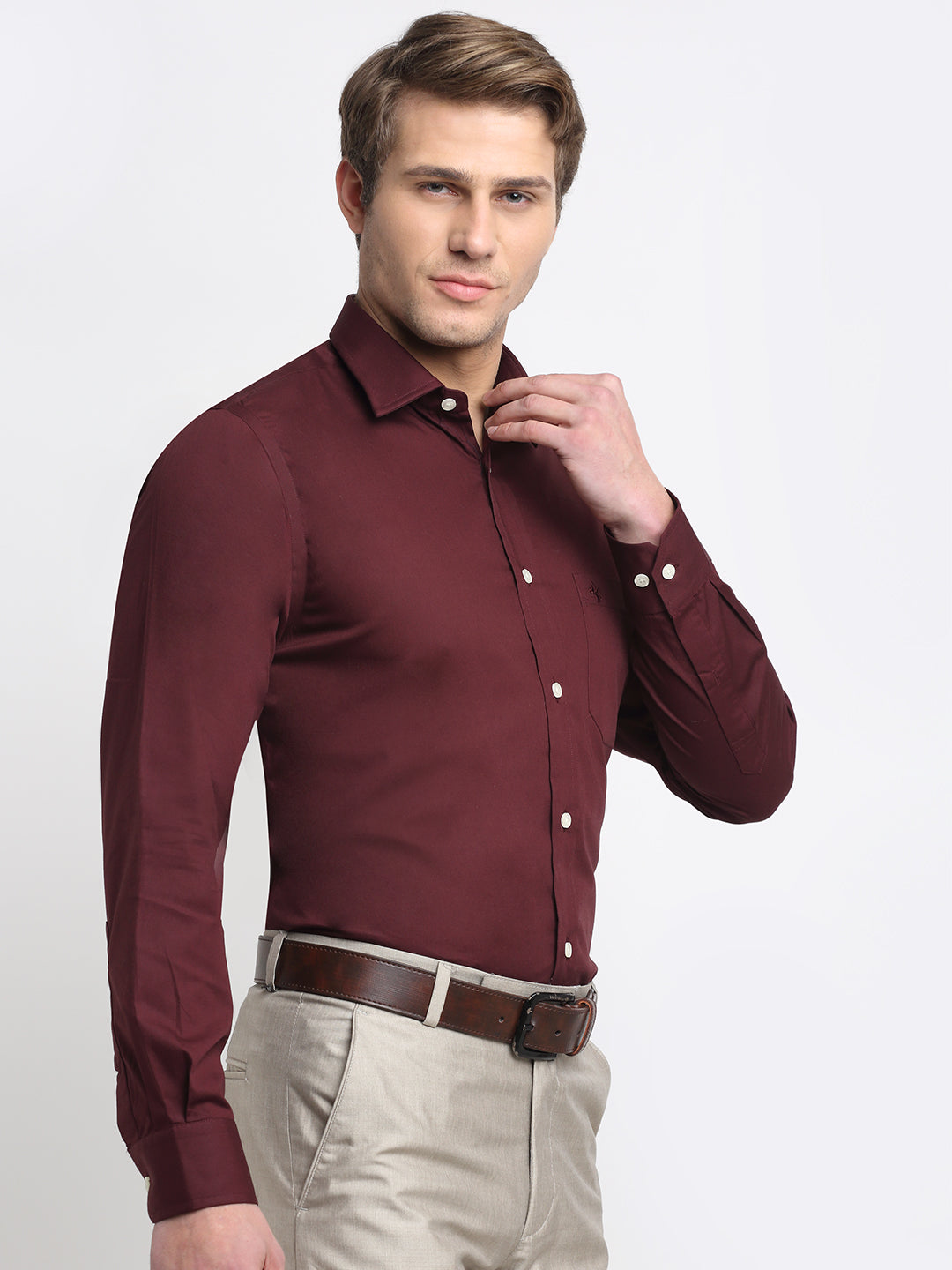 Cantabil Men's Maroon Shirt (6729743335563)