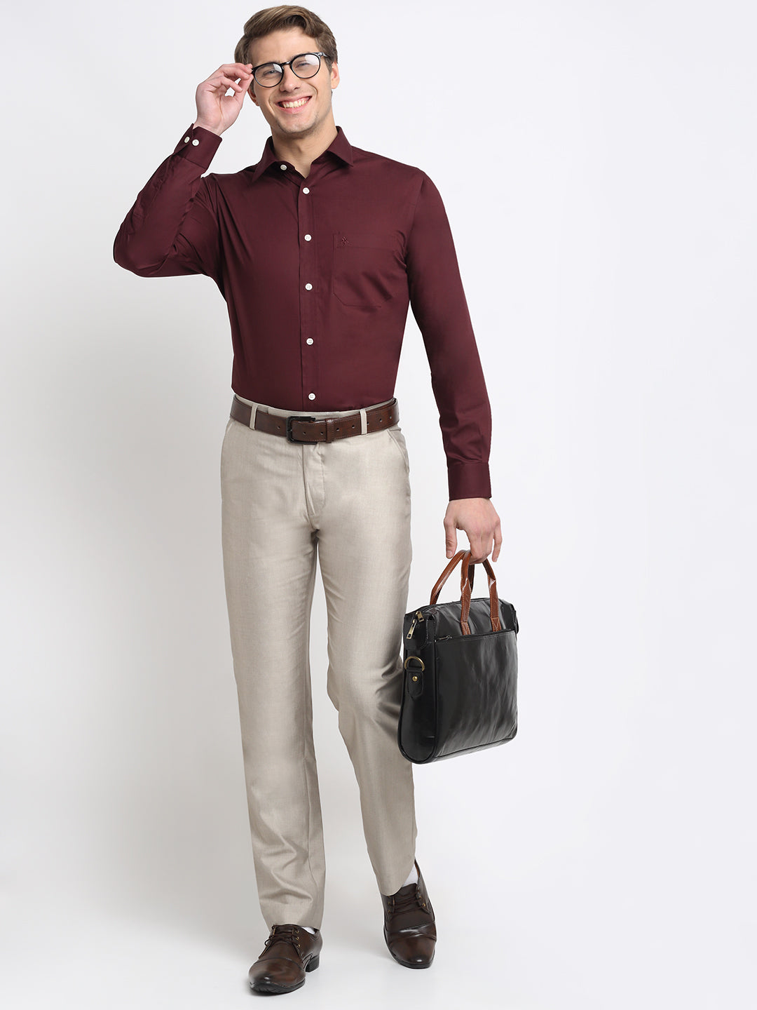 Cantabil Men's Maroon Shirt (6729743335563)