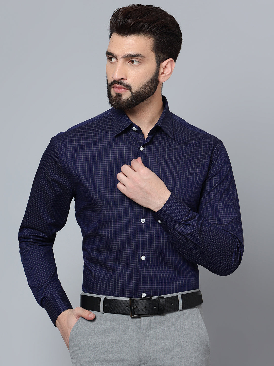 Cantabil Men Blue Formal Shirt (7120739008651)