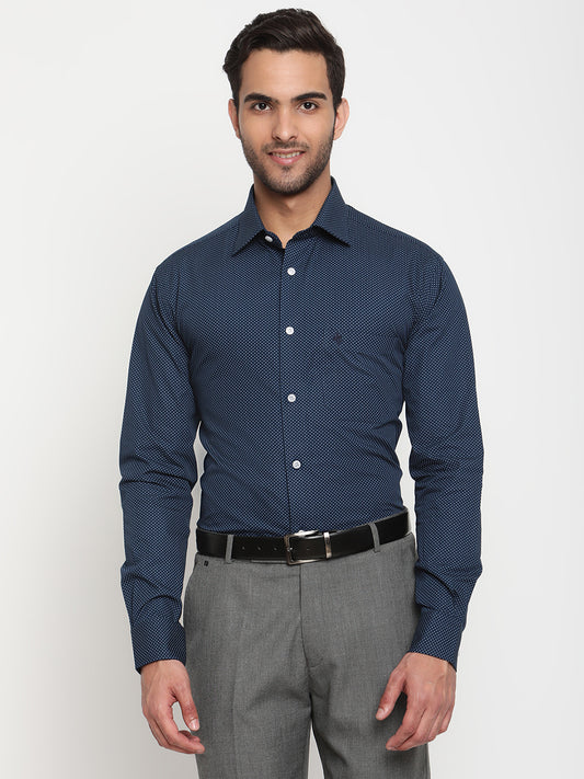 Cantabil Men's Navy Formal Shirt (6795543412875)