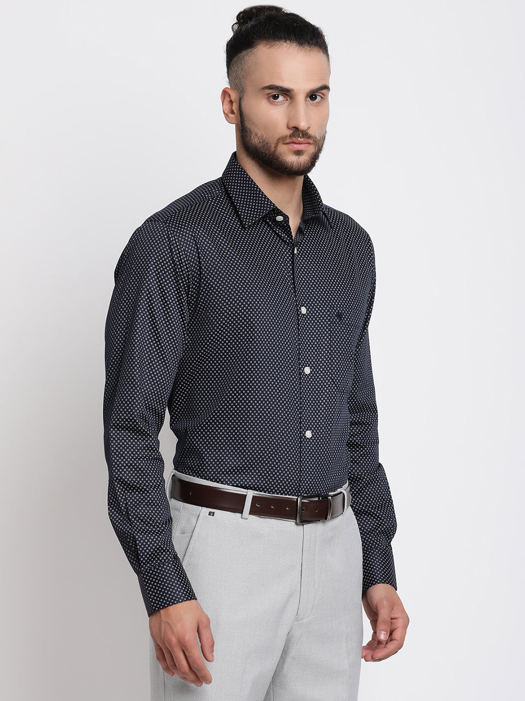 Cantabil Men's Navy Formal Shirt (6768350757003)