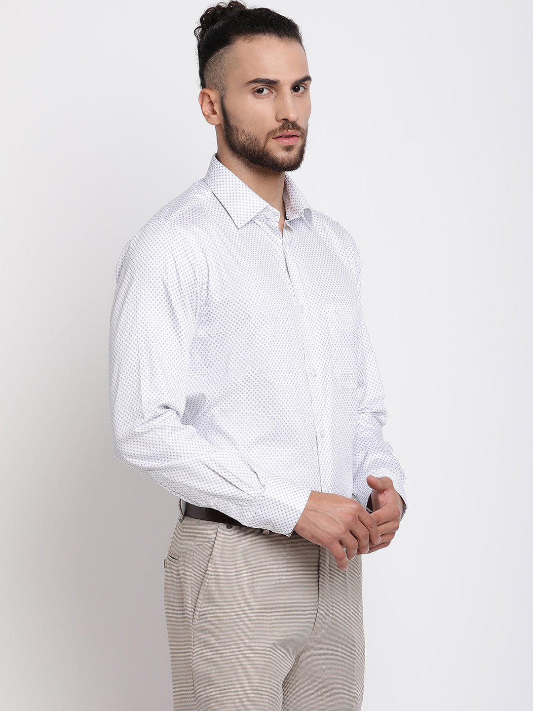 Cantabil Men's White Formal Shirt (6768356262027)