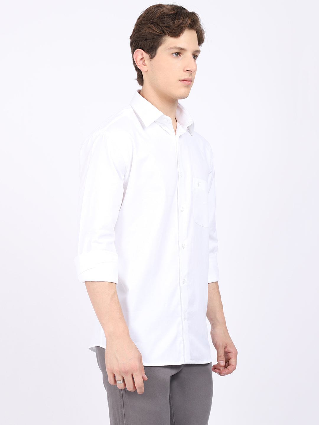 Cantabil Men's White Formal Shirt (6865471963275)