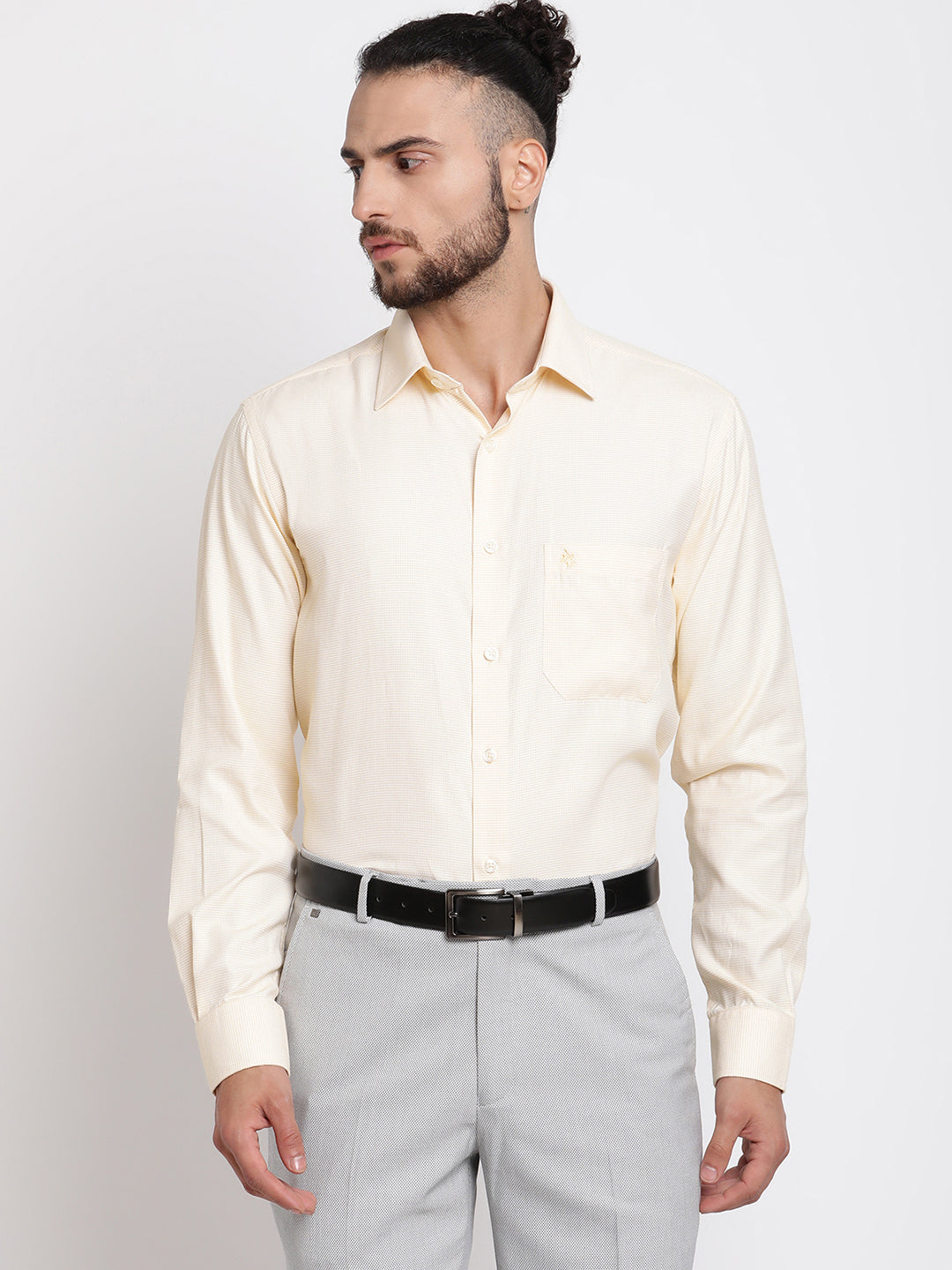 Cantabil Men's Yellow Formal Shirt (6768380805259)