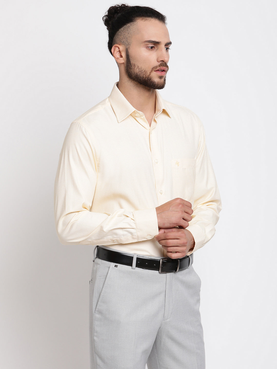 Cantabil Men's Yellow Formal Shirt (6768380805259)