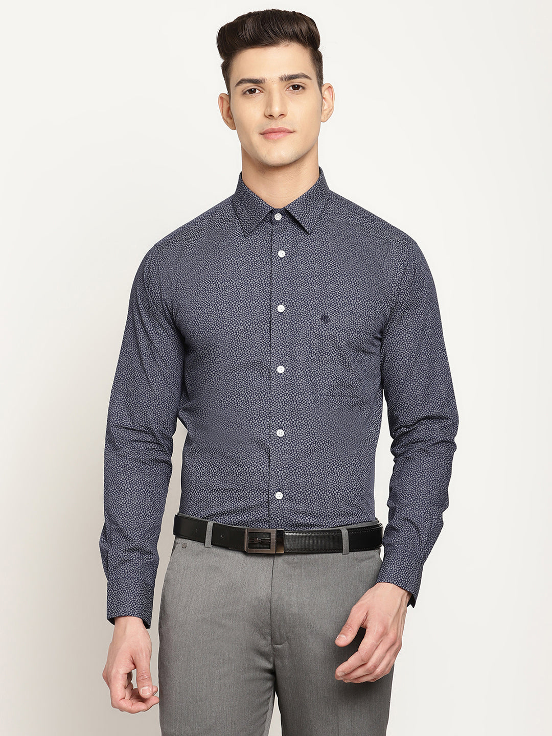 Cantabil Men's Navy Formal Shirt (6831099838603)