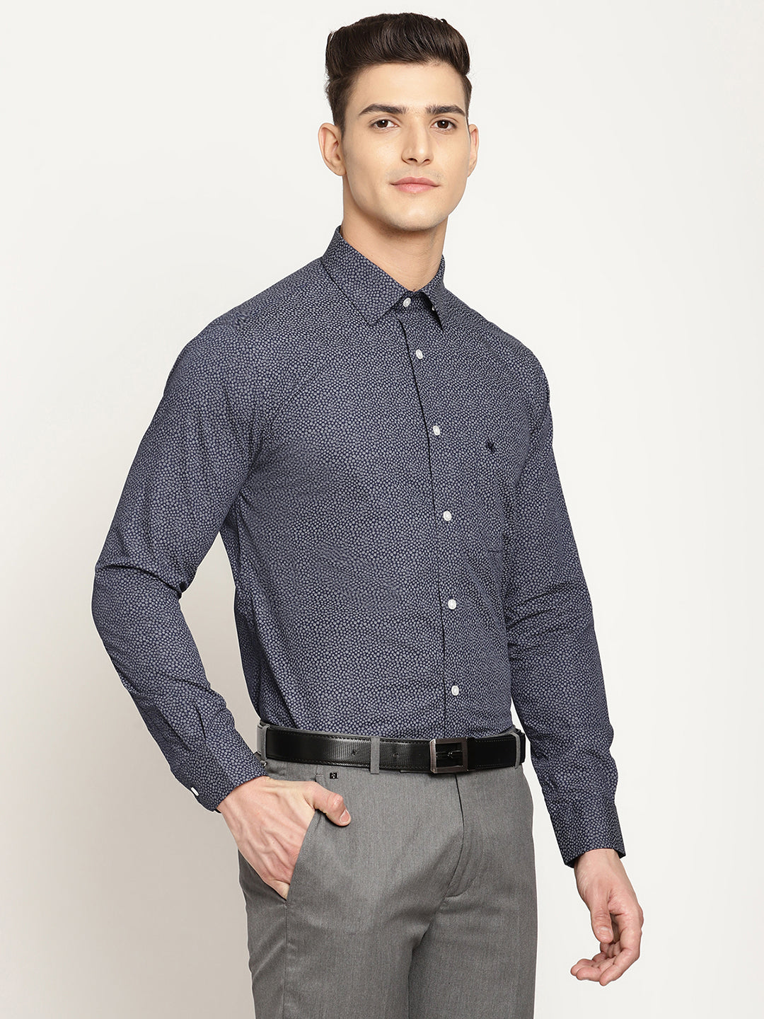 Cantabil Men's Navy Formal Shirt (6831099838603)