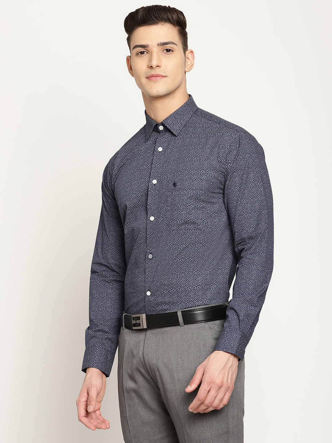 Cantabil Men's Navy Formal Shirt (6831099838603)